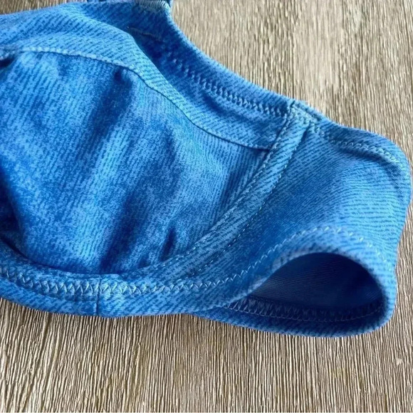 Aerie Unlined Underwire Bikini Top in Denim Blue Size 32B NWOT - Picture 2 of 5